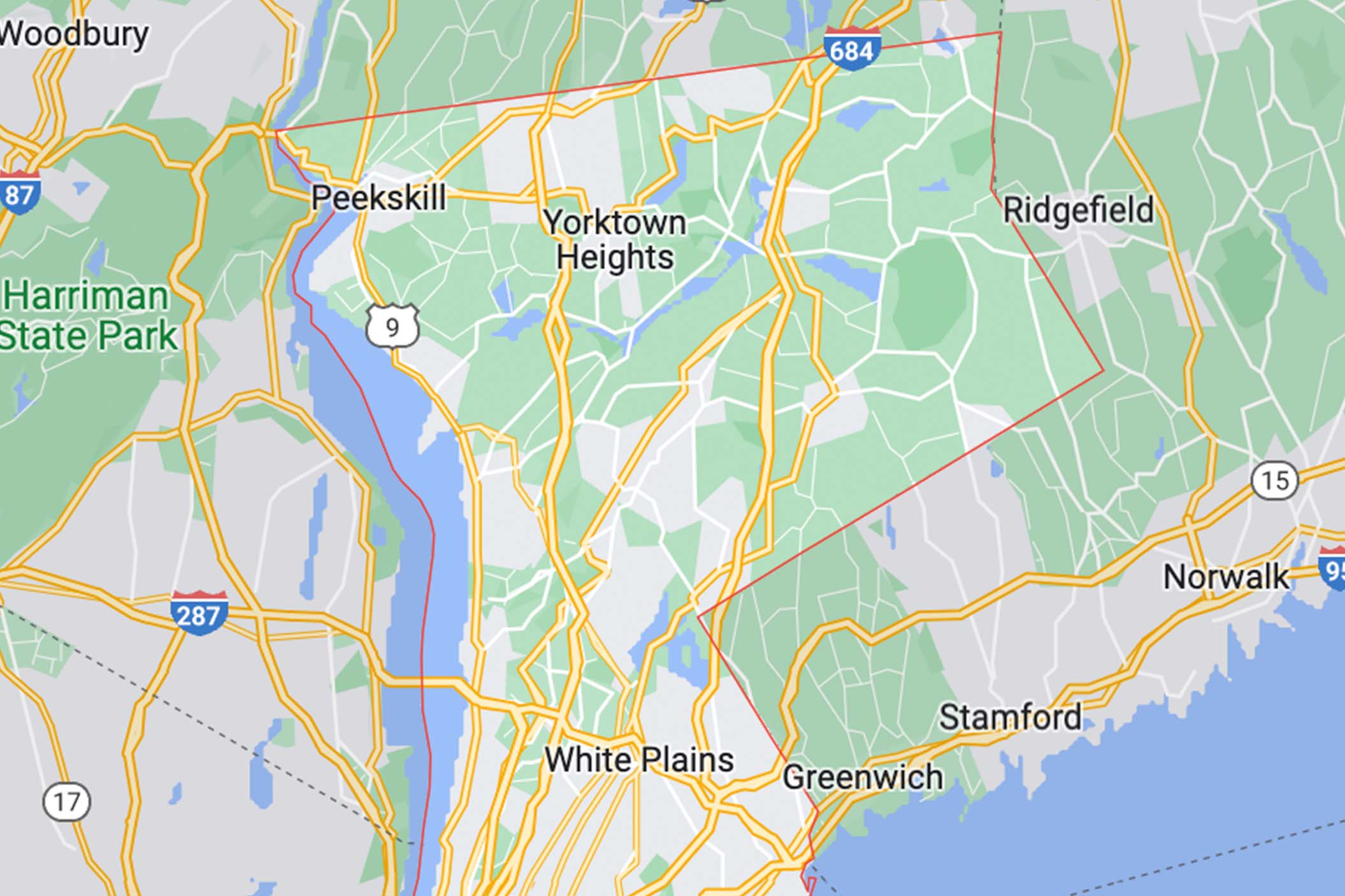 Westchester County map