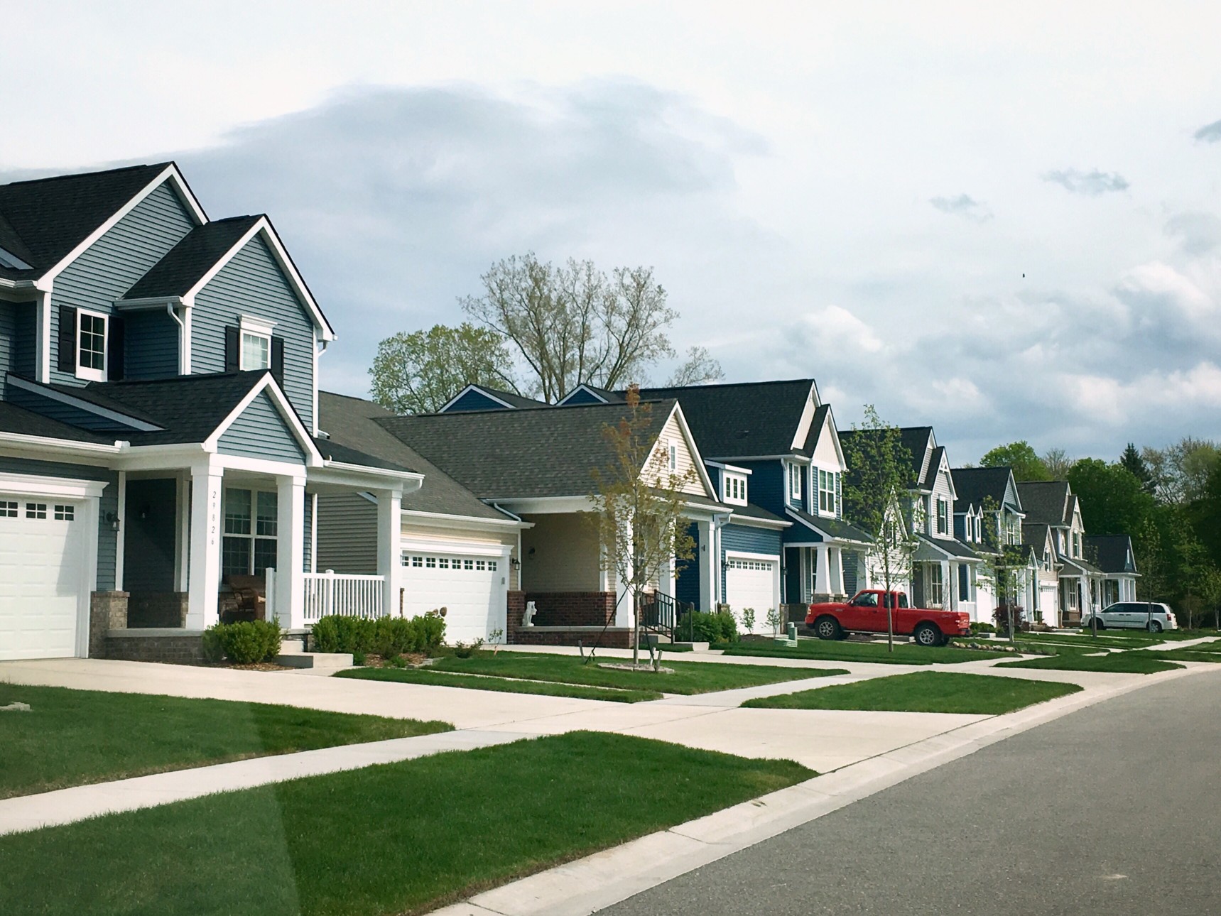 homes in a suburban area