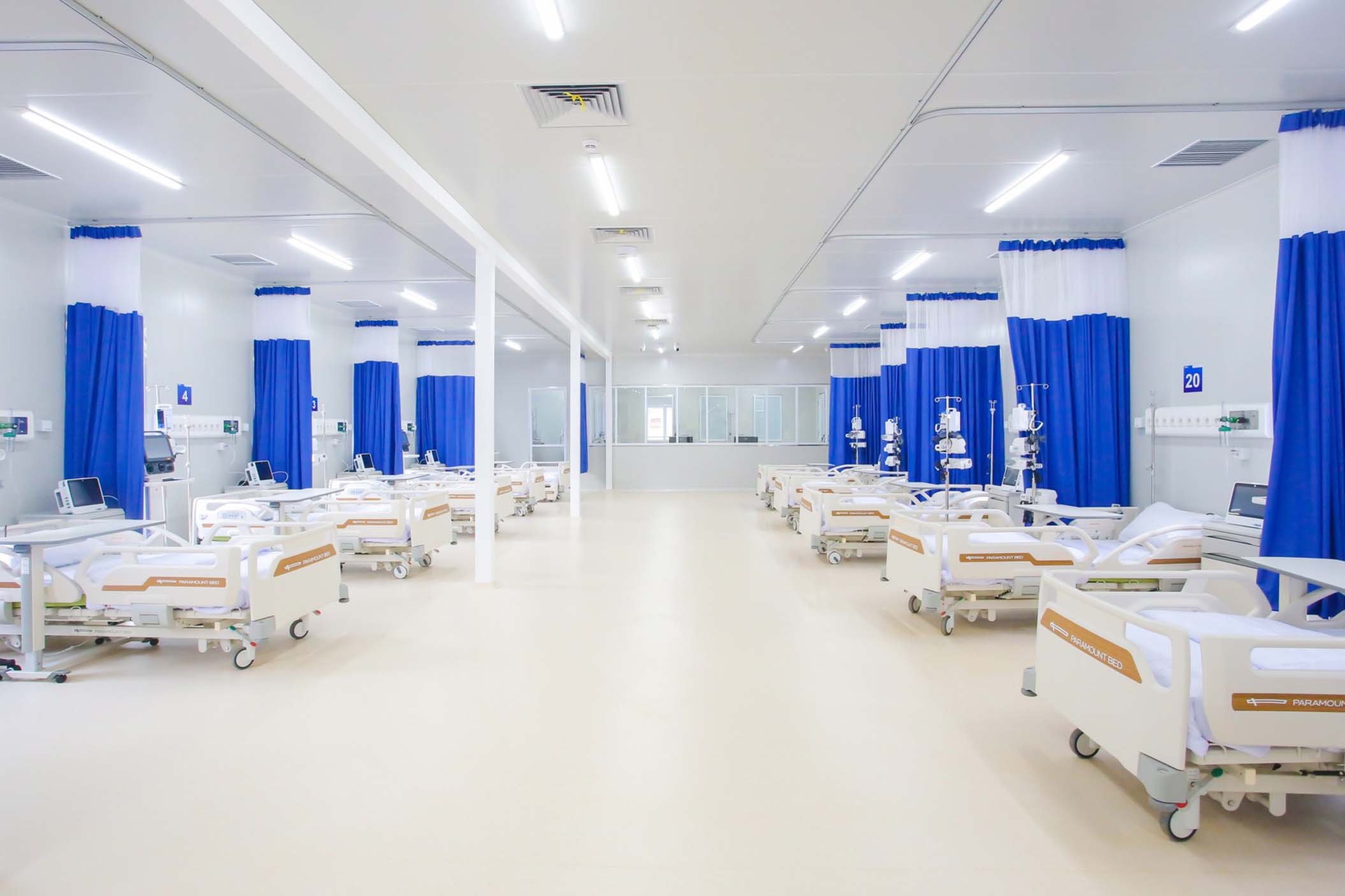 a big room for patients in a hospital